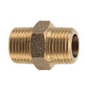 画像2: 砲金継手 六角ニップル (2)